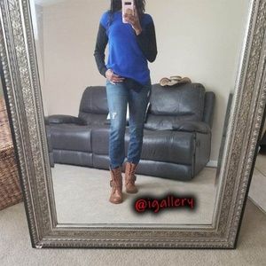 Vince camuto pullover blue & black sweater